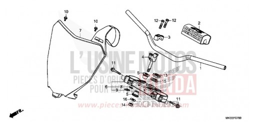 ROHRGRIFF/OBERE BRUECKE CRF450RXK de 2019